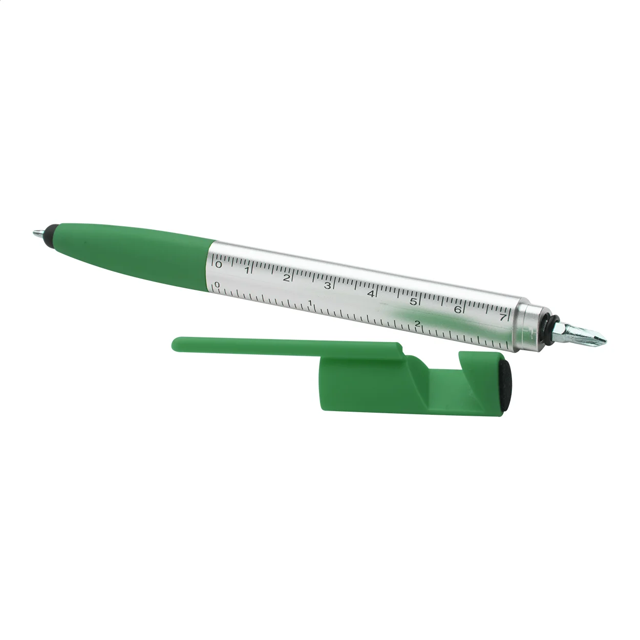 Touchpen Handy mit Kugelschreiber, grün, silber – Bild 3