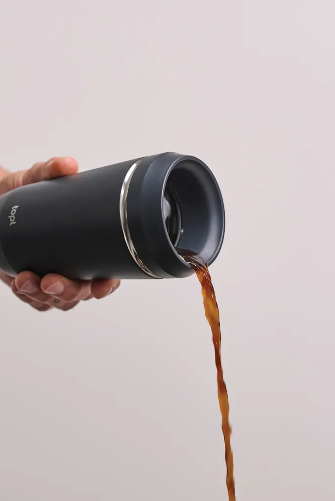 Topl-Trinkbecher aus rec. Stahl mit 360-Grad-Deckel 354ml, grau – Bild 7
