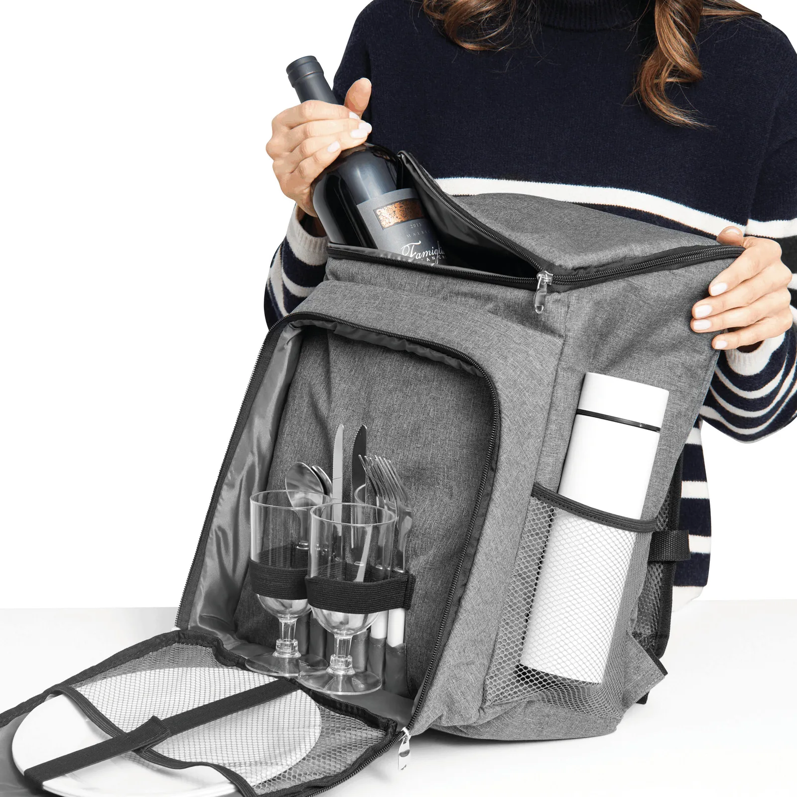 LEISURE DAY - Picknick-Rucksack grau, schwarz, grau, schwarz – Bild 12