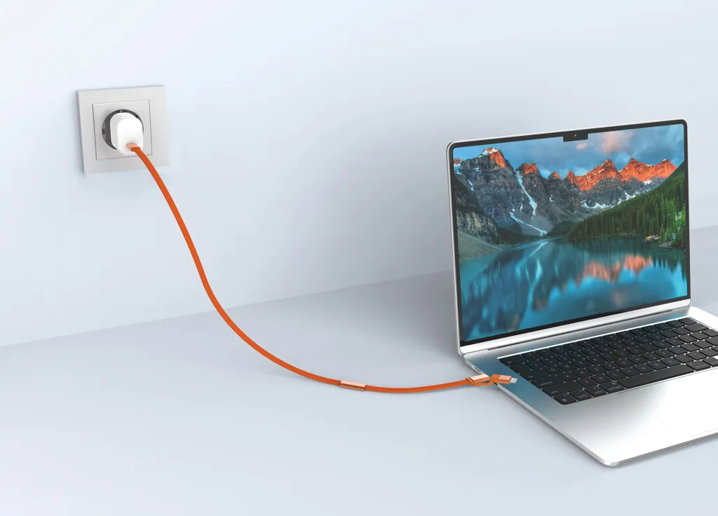 Arc RCS 60W 120cm 2-in-1 Schnellladekabel, orange – Bild 5