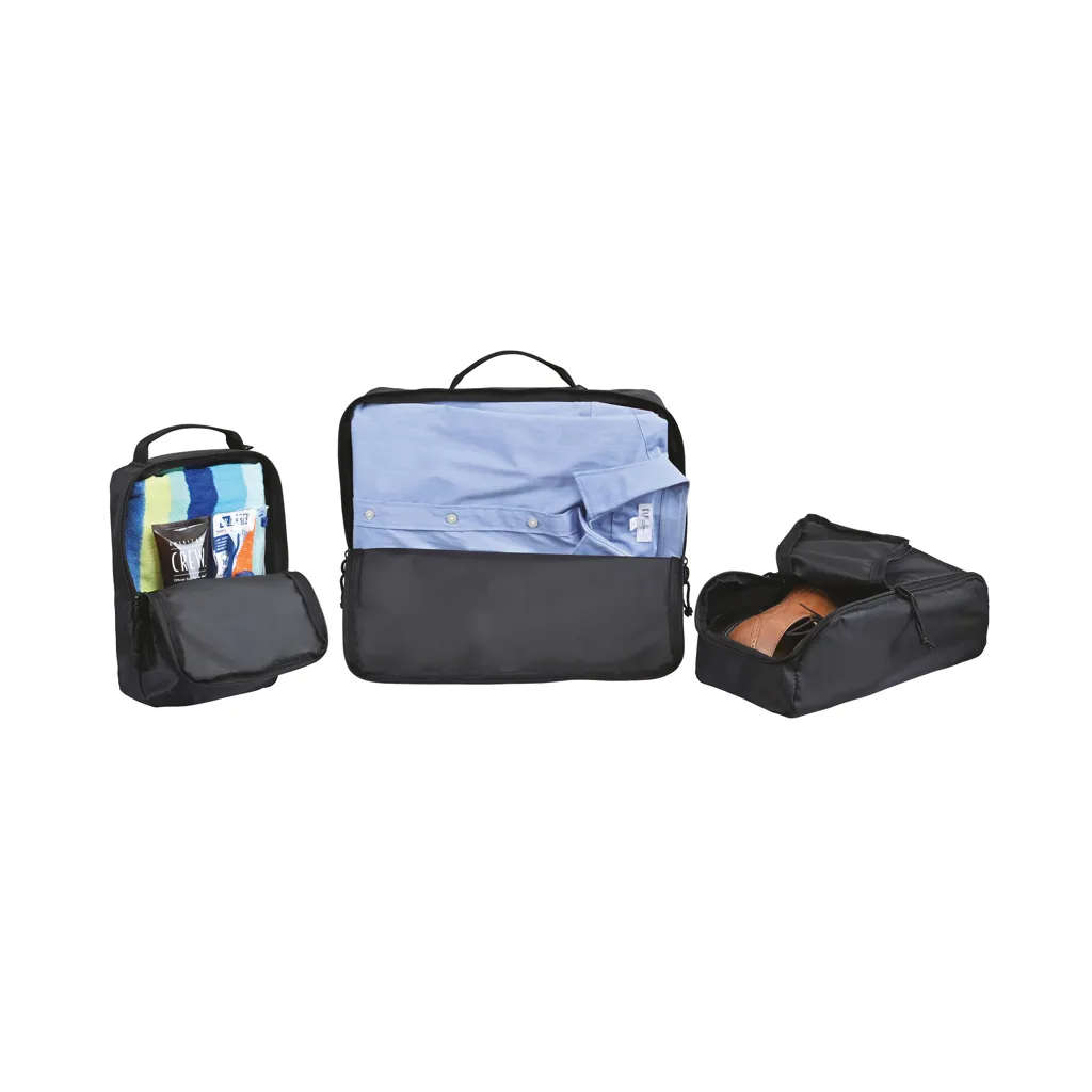 Renew AWARE™ rPET 3-teiliges Packing-Cube-Set, schwarz – Bild 2