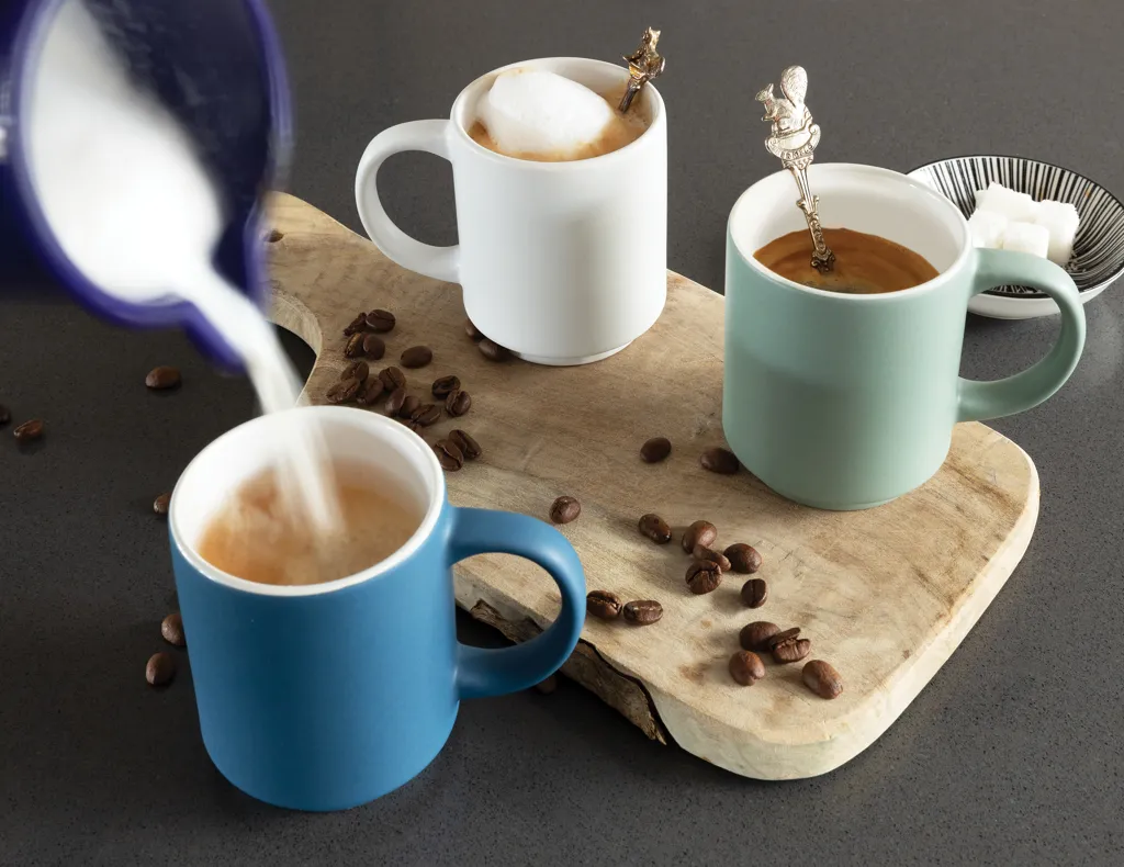 Stapelbare Keramiktasse, 180ml, weiß – Bild 4