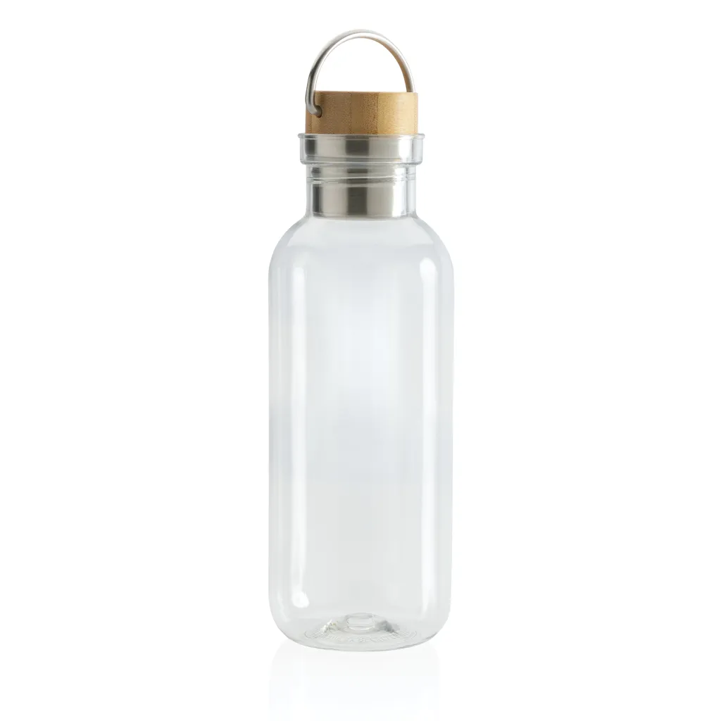 RCS rPET Flasche with Bambusdeckel und Griff, transparent – Bild 2