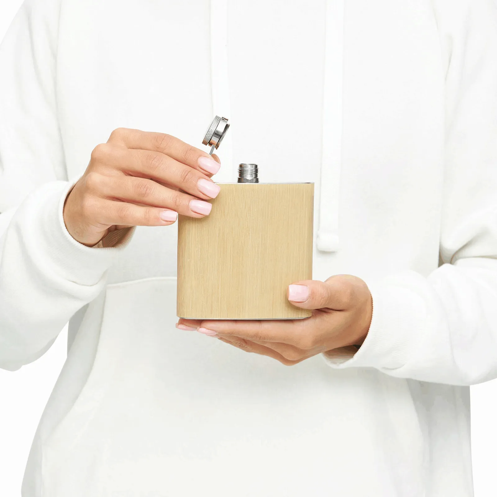 BAMBOO STYLE - Flachmann braun, silber, braun, silber – Bild 9