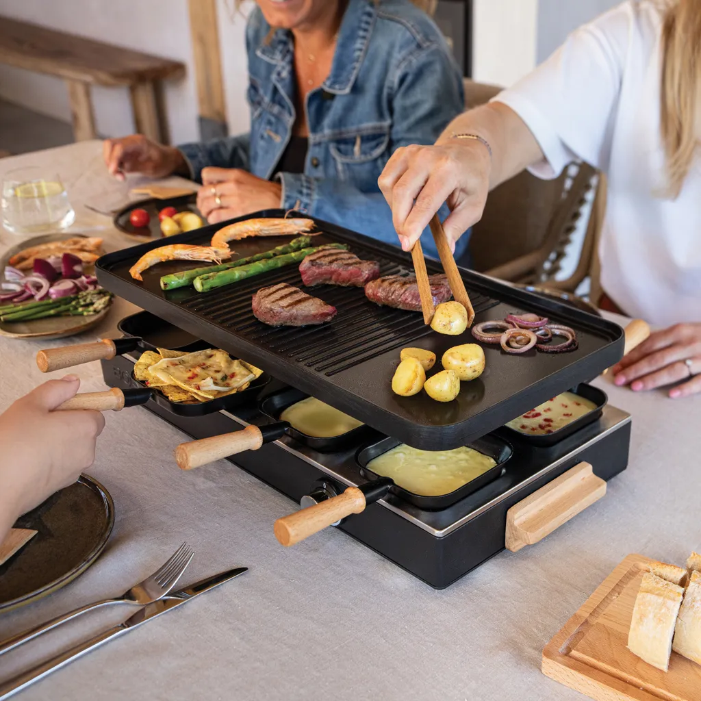 BOSKA Raclette Gourmet Party, 8 Personen (EU Type F), schwarz – Bild 6