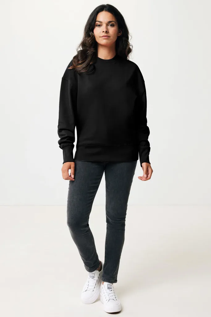 IQONIQ Kruger Relax-Rundhals-Sweater aus recycelt. Baumwolle, schwarz – Bild 4