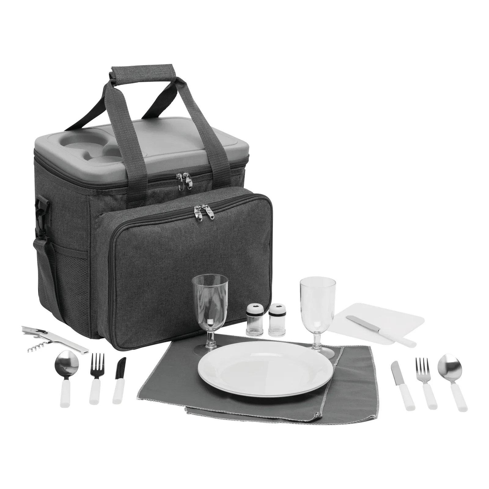 SIDE TRIP - Picknick-Tasche grau, schwarz, grau, schwarz – Bild 7