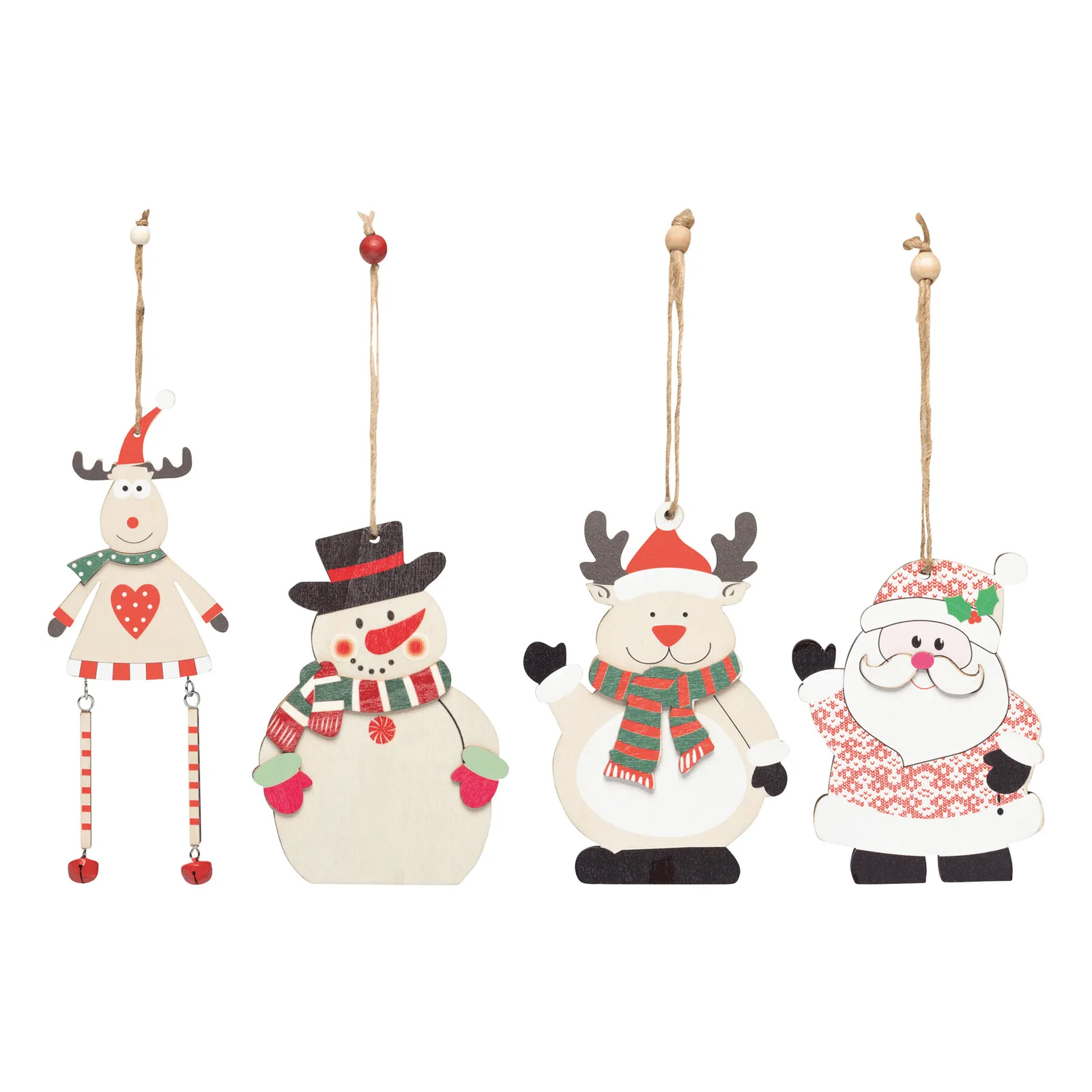 WOODEN CLAUS - Geschenk- / Baumanhänger, WOODEN SNOWI – Bild 3