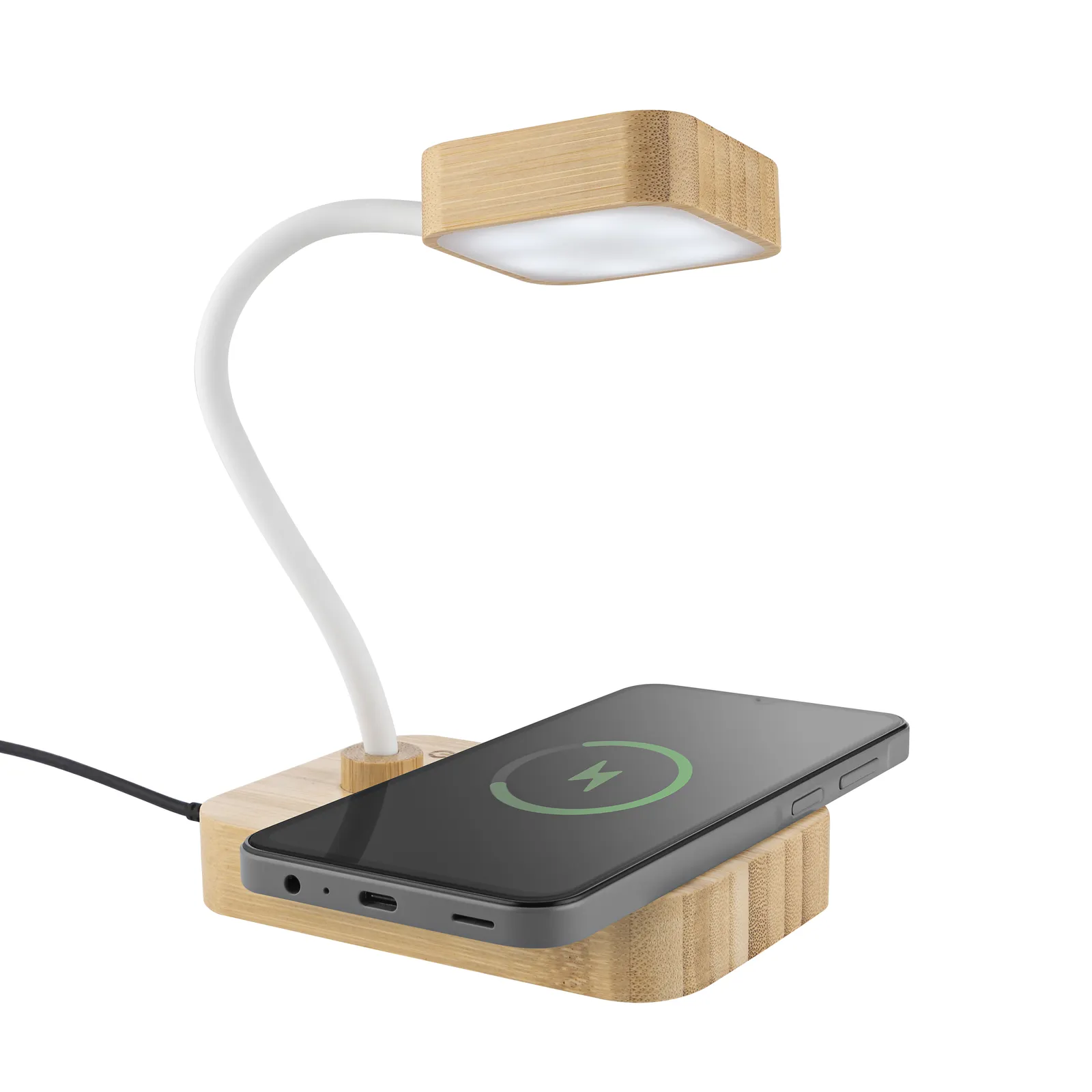 Tisch- & Ladeleuchte "LumiBamboo", natur – Bild 2
