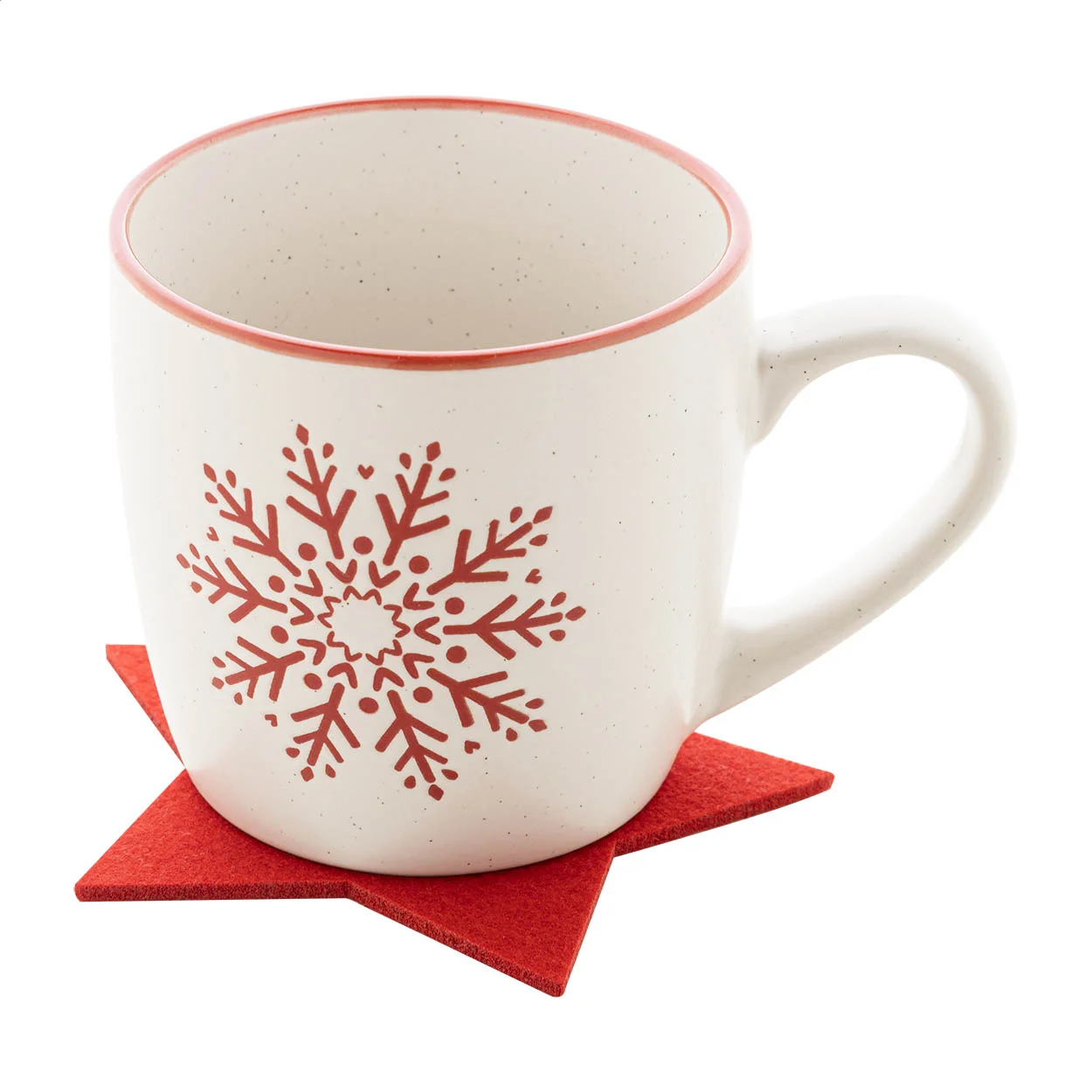 Weihnachtsuntersetzer-Set RPET Vagnes, rot – Bild 4