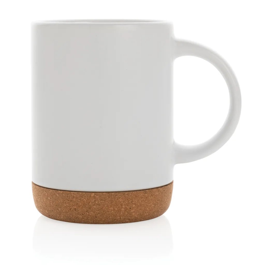 Keramikbecher mit Korkboden, 280ml, weiß – Bild 2