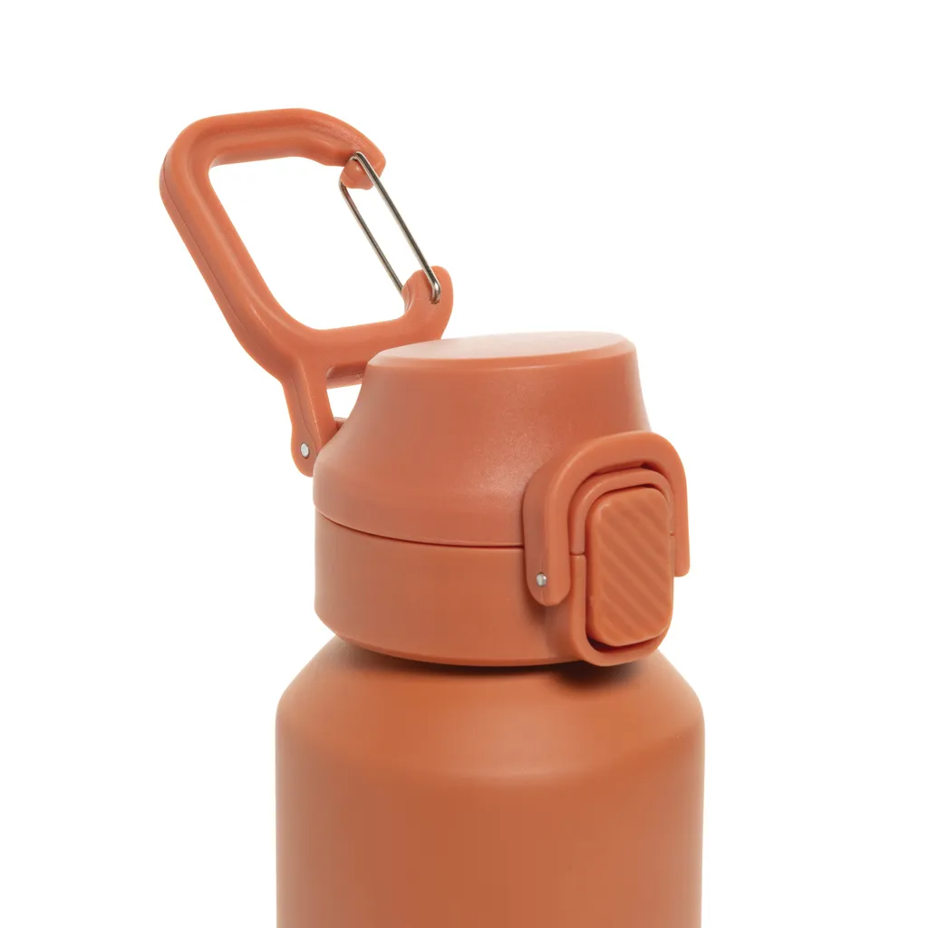 Via RCS Re-Steel Sportflasche mit Verschluss, 600ml, orange – Bild 2