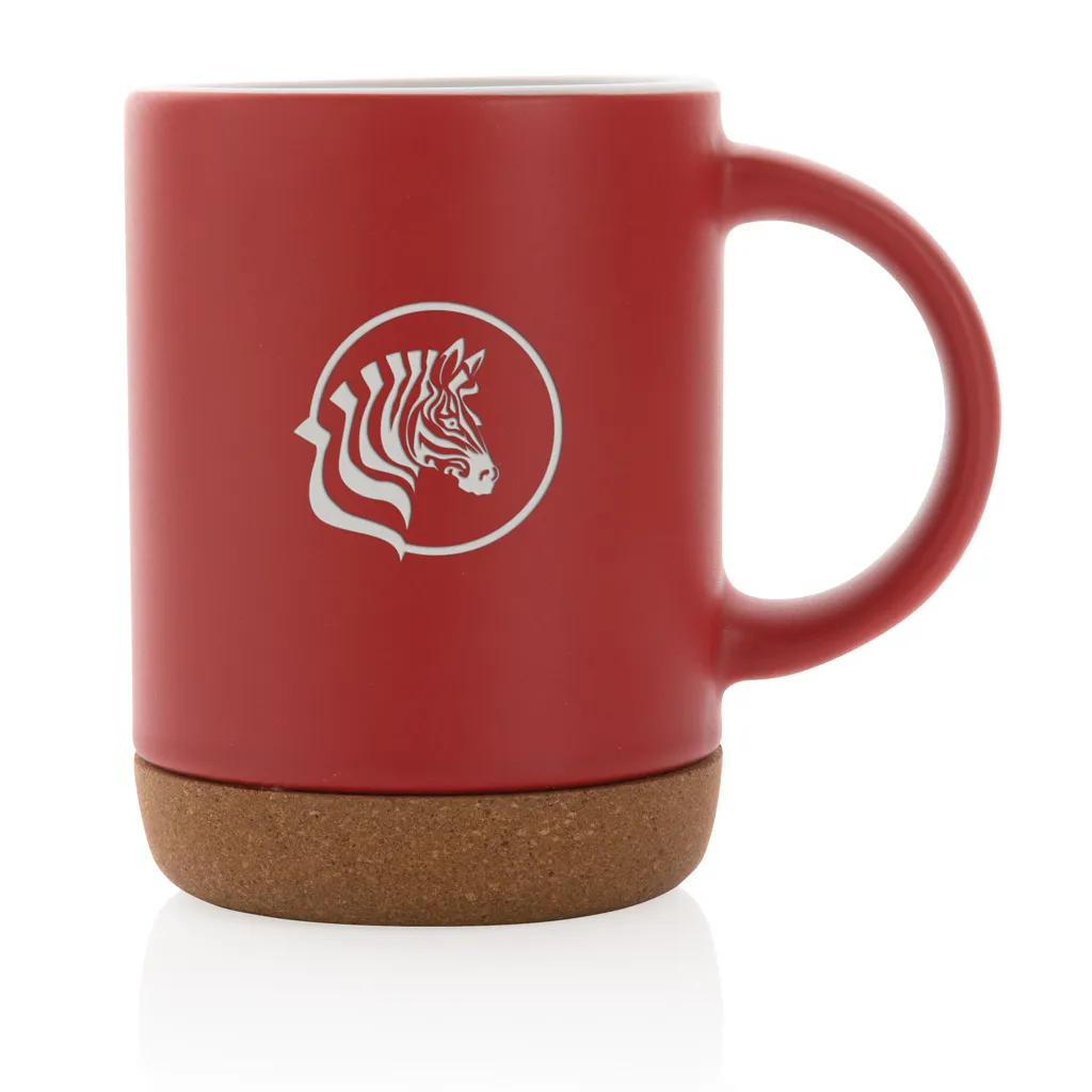 Keramikbecher mit Korkboden, 280ml, rot – Bild 3