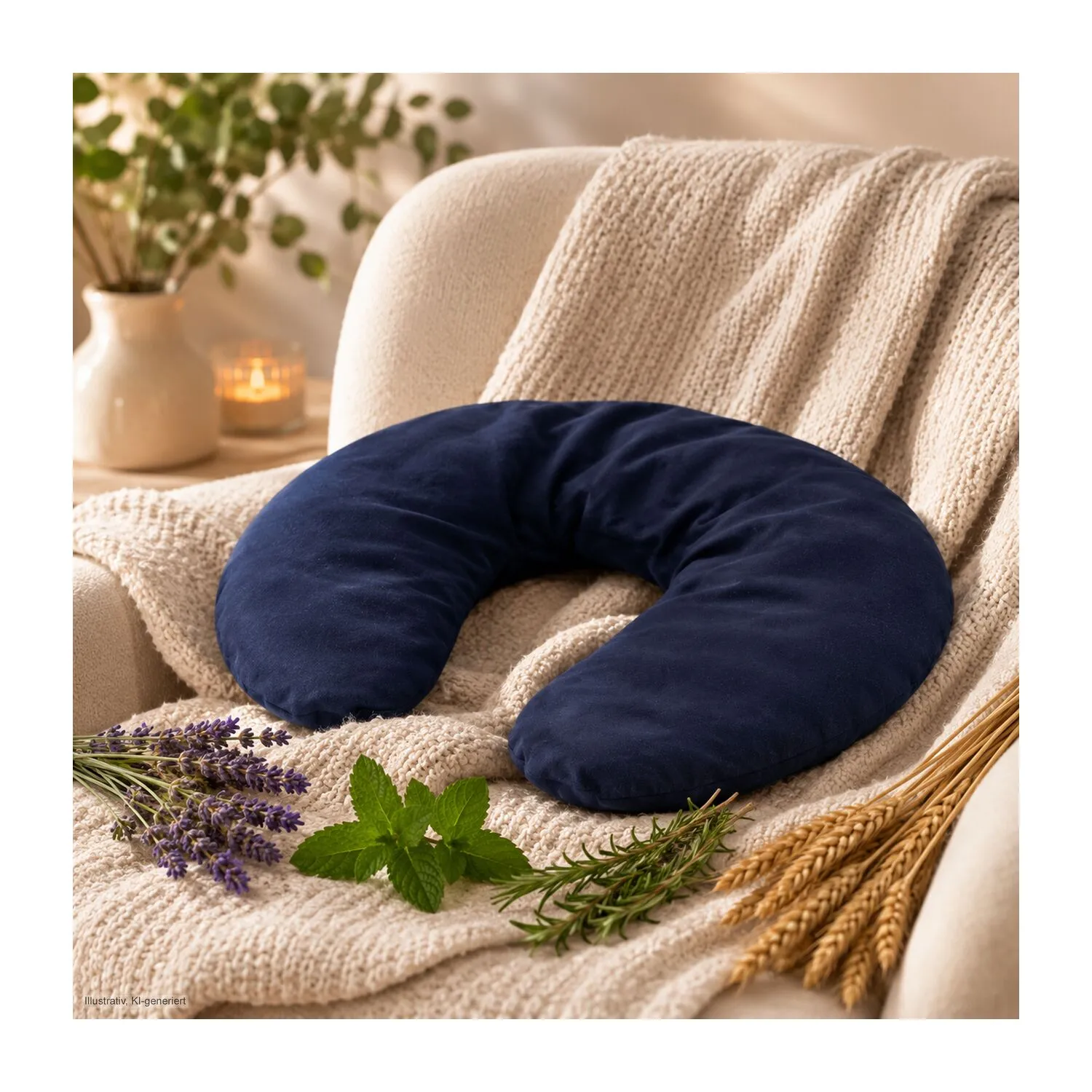 Nackenhörnchen Körnerkissen Relax, navy – Bild 4