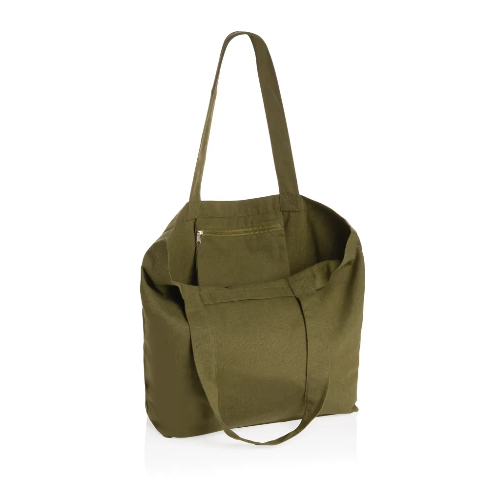 Impact Aware™ 240g/m² rcCanvas Shopper + Tasche, ungefärbt, grün – Bild 2